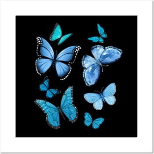 Blue Butterflies Posters and Art